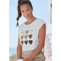 Venice Beach T-Shirt mit Herzchen-Druck, Kurzarmshirt aus Baumwolle, Basic