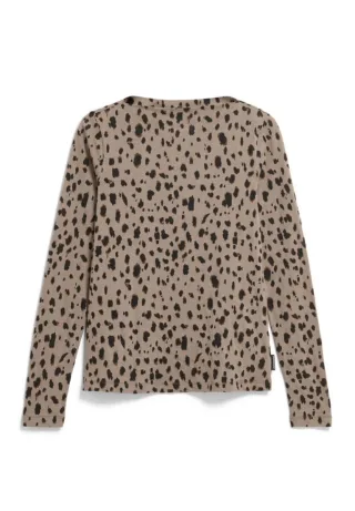 Armedangels - Figurbetontes Langarmshirt mit Animal-Print braun - Gr. - M