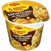 MAGGI Fertiggericht, Maggi 5 Minuten Terrine Kartoffelbrei mit Röstzwiebeln Croutons 59g