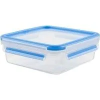 CLIP & CLOSE Frischhaltedose 0,85 Liter transparent/blau, quadratisch