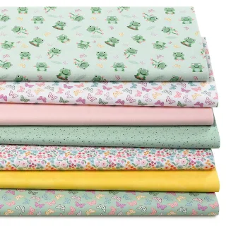 Patchwork- und Quiltpaket "Frösche & Schmetterling", grün-color