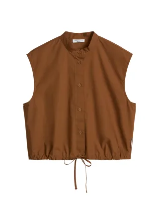 Marc OPolo DENIM - Ärmellose Bluse relaxed Umbra Brown - Gr. - L