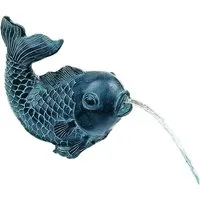 Heissner Wasserspeier Teichfigur Speier Fisch Dekor Bronze (1 St)