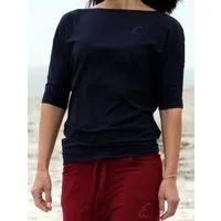 ESPARTO Yogashirt Halbarmshirt Sadaa in Bio-Baumwolle Wohlfühlshirt mit breitem Schulterausschnitt (U-Boot-Ausschnitt)