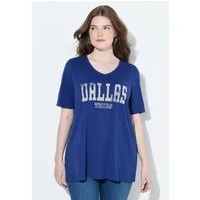 Ulla Popken T-Shirt T-Shirt Schriftdruck A-Linie Rundhals Halbarm