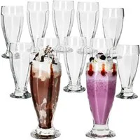 MamboCat Eisschale 12x LONDON Eisbecher mit Fuß 350ml klar hohe Eiskaffeebecher Shake, Glas