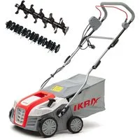 ikra GmbH Elektro-Vertikutierer IEVL 1840, 40 cm Arbeitsbreite, (inkl. Walzen & 55l Fangkorb), 2in1 Gerät, 1.800 Watt, werkzeugloser Walzenwechsel