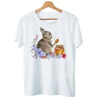Art & Detail Shirt T-Shirt Oster Hase mit Honig Osterhasen Design passend zu Ostern