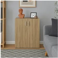 HTI-Living Mehrzweckschrank Kommode mit 2 Regalfächern Nina Sonoma (Stück, 1-St., 1 Kommode) Schrank Anrichte Sideboard