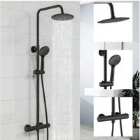 duschspa Duschsystem Regendusche mit Thermostat Edelstahl 8 Zoll Regenduschkopf, 2 Strahlart(en), 3 Strahlarten Handbrause