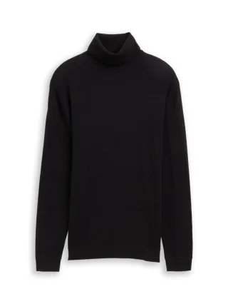 Tom Tailor - Rollkragenpullover mit Kaschmir-Anteil schwarz - Gr. - XXXL