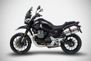 Sport Auspuff ZARD Edelstahl m. Carbonendkappe Moto Guzzi V85 TT Bj.2025-2026 EURO5+/eintragungsfrei