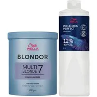 Wella Professionals Blondierpulver Blondor Multi Blonde 7 800g + Welloxon Perfect Entwickler 1L