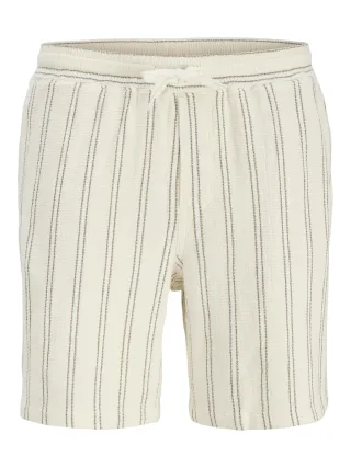 JACK&JONES - JPSTJAIDEN COBA STRIPE JOG SHORTS REG LN Antique White - Gr. - S