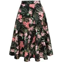 Hell Bunny A-Linien-Rock Calypso 50's Tropical Swing Skirt Vintage Blumenmuster Retro Tellerrock