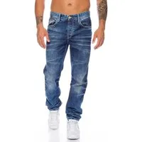 Cipo & Baxx Regular-fit-Jeans Herren Jeans Hose im dezentem Design dezente Kontrastnähte
