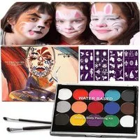 Sunwuun Theaterschminke Halloween Kinderschminke Set Face & Body Paint mit Schminkpalette