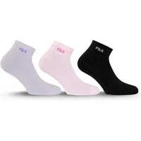 Fila Kurzsocken (3 Paar) Cotton-Mix, Rippenbündchen, Logoschriftzug