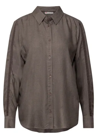 Street One - Bluse mit Gallonstreifen braun - Gr. - 40