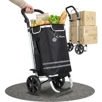 Albatros International Einkaufstrolley Groß Einkaufsroller mit großer Tasche, Thermo-Innenbeutel, 50 l, Sichtfenster für Einkaufszettel Faltbar klappbar mit Rädern