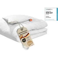 sleepling Daunenbettdecke Komfort, 135 x 200 cm, 155 x 220 cm, weitere Größen und Wärmeklassen, Füllung: 90% Daunen, 10% Federn, Bezug: 100% Baumwolle, als warme Winterdecke oder leichte Sommerdecke, Downpass, Made in EU