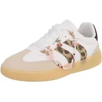 Ital-Design Damen Sneaker mit dekorativen Schnürsenkeln für Freizeit Sneaker (91117341) Flach Sneakers Low in Weiß