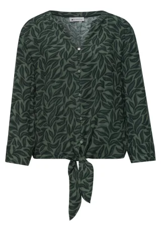Street One - Bluse mit Knotendetail grün - Gr. - 38