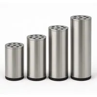 HOOZ Möbelfuß Möbelfüße 4er Set Edelstahl gebürstet – Silber matt – 80–150 mm, (Set, 4-St., 15 cm), in 4 verschiedenen Größen