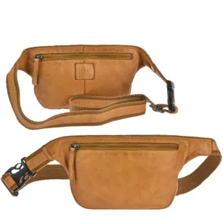 Bear Design Bauchtasche Leder Damen weich Cow Lavato | gelb