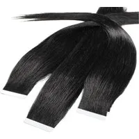 hair2heart Echthaar-Extension Tape Extensions glatt #2/0 Schwarz 40cm
