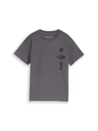 tom tailor kids - Oversize T-Shirt mit Rückenprint dark urban grey - Gr. - 98