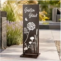 GILDE Gartenstecker Standrelief Garten Deko Wild Flowers Metall braun 92 cm (1-St)