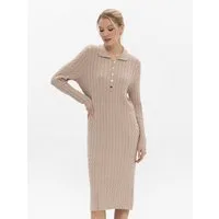 Passioni Strickkleid mit Zopfstrickmuster aus Viskose