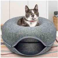Pisi & Bili Tierbett Katzenbett Katzenhöhle aus Filz, Katzen Zubehör, gemütliches Katzentunnel