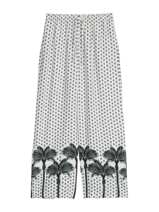 Marc O'Polo Damen Strandhose Palm Border GeoÜberziehhose, Cover-up Hose, Coverup Hose