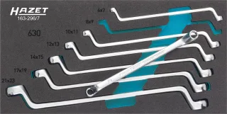 HAZET Doppel-Ringschlüssel Satz Einlage 7-teilig - 163-296/7