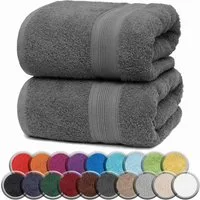 NatureMark Saunatuch Frottier Saunatücher 80x200cm, 100% Baumwolle (2-St), Premium Qualität SAUNATUCH Sauna-Handtuch, 80x200cm, Anthrazit grau