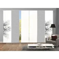 HOME WOHNIDEEN Schiebegardine KESSI 6er SET (6 St), Paneelwagen, blickdicht, Schiebevorhang Digidruck 6er Set KESSI