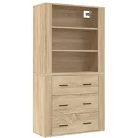 vidaXL Highboard Highboard Sonoma-Eiche Holzwerkstoff (1 St)