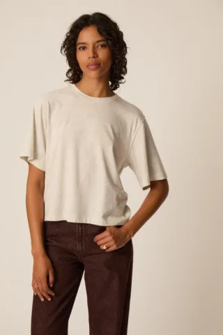 des petits hauts - Lässiges Basic-T-Shirt beige - Gr. - 2