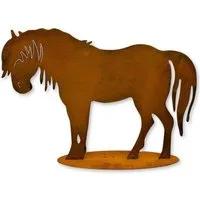 Rostikal Gartenfigur Pferd Dekofigur Gartendeko Rost, echter Rost