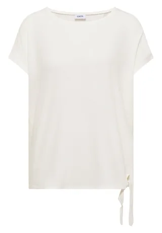 Cecil - Kurzarm-Bluse mit Knoten weiß - Gr. - S