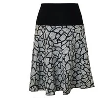 dunkle design A-Linien-Rock Strick Ecru Schwarz Flieder 57cm oder 68cm elastischer Bund
