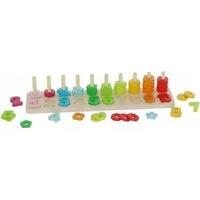 Playtive Lernspielzeug Playtive Holzspielzeug nach MONTESSORI ART 354330 Zähl-Steck-Spiel