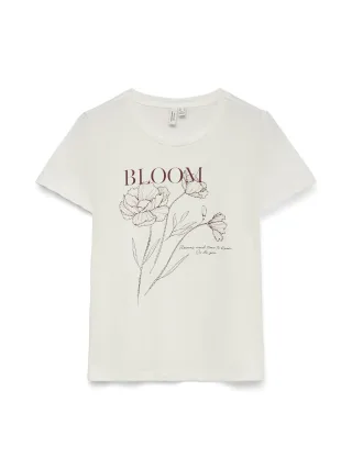 VERO MODA - VMJILIADA S/S T-SHIRT JRS BTQ Snow White - Gr. - XS