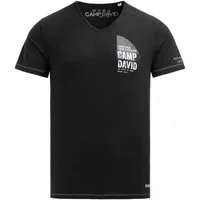 CAMP DAVID T-Shirt mit V-Neck und Back-Photoprint