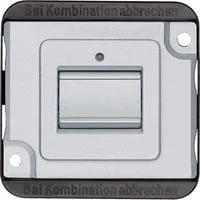 Wechseltaster-Einsatz einpolig mit Wippe, 10 Ampere, 250 Volt, Unterputz, matt aluminium, Retail