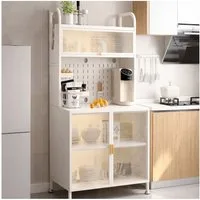 HTI-Living Küchenbuffet mit Stauraum und Arbeitsfläche Metall Weiß (1 Stück, 1-St., 1 Küchenschrank) Küchenschrank