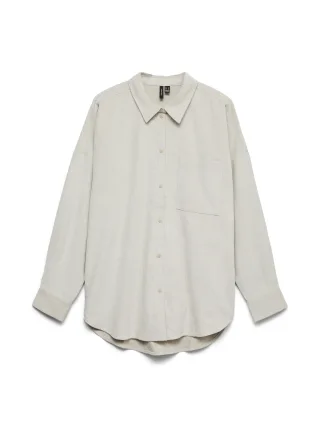 VERO MODA - VMSANNE COURDEROY LS SHIRT WVN NOOS Pumice Stone - Gr. - M