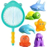 FELIXLEO Badespielzeug 7 Stück Badewannenspielzeug ohne Loch Wasserspielzeug Baby Bad (1-tlg)